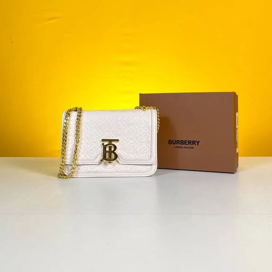 TB Monogram Shoulder Bag With OG Box & Dust Bag (White-347)