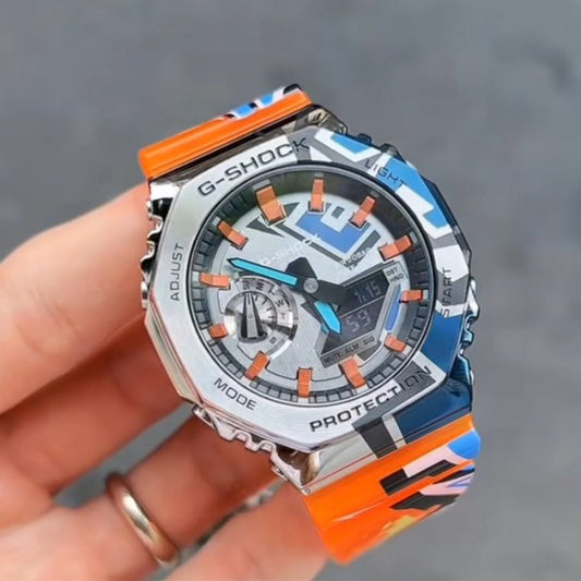 G-shock Gm 2100 Stainless Steel Orange Watch