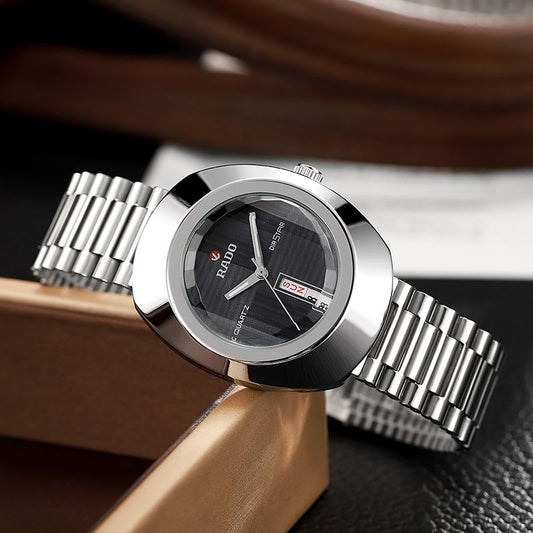 RADO DISTAR SILVER BLACK Metal WATCH