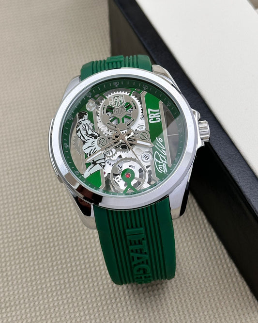 Tagheuer Calibre 17 Cr7 Ronaldo Green Silicon strap Watch