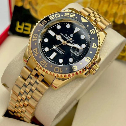 Rolex Gmt Master Gold Black Metal Watch