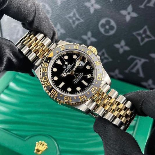 Rolex Gmt Master Gold Silver Black Metal Watch