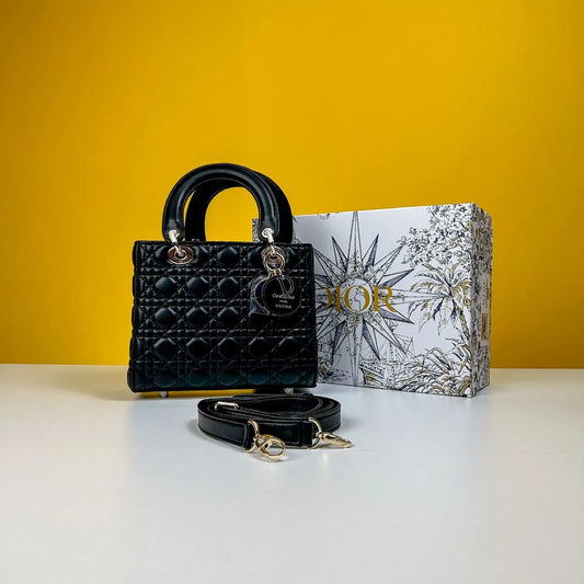 Dior Lady My ABC Elite Quality With OG Box & Dus Bag & Scarf WIth Star Charm (Black-291)