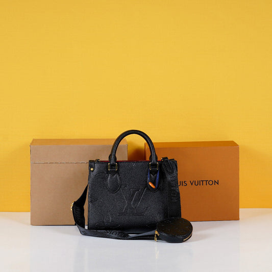 LV On The Go PM Premium Quality With OG Double Magnetic Box & Dust Bag - Coin Pouch (Black - 436)